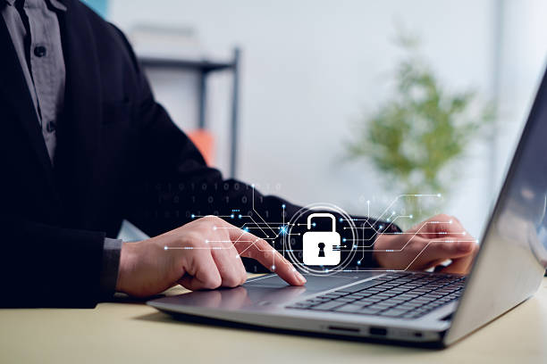 istock Cybersecurity and privacy concepts to protect data. Lock icon and internet network security technology. 2220741772