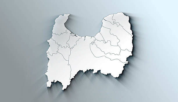 istock Modern Map of Toyama Japan Prefecture with Borders 2220742707