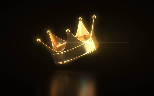 istock Golden King Crown on Black Infinity Background 2220750194
