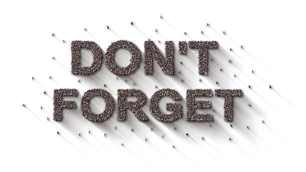 istock Large group of people forming Don't Forget lettering text 2220754551