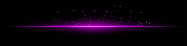 istock Pink flare burst. Single glowing horizontal beam with scattered particles and flare on dark background. Perfect for energy, tech, fire, sci-fi motion effects. 2220758311