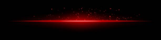 istock Red digital flare. Bright glowing line with soft radial particles on black background. Great for sci-fi, energy, digital wave, futuristic visual effects. 2220758314