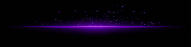 istock Pink flare burst. Single glowing horizontal beam with scattered particles and flare on dark background. Perfect for energy, tech, fire, sci-fi motion effects. 2220758736