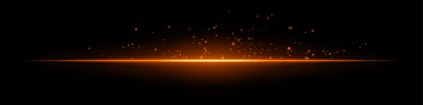 istock Red digital flare. Bright glowing line with soft radial particles on black background. Great for sci-fi, energy, digital wave, futuristic visual effects. 2220758793
