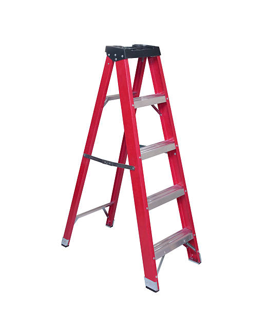 istock Red Ladder isolated on white background 2220759237