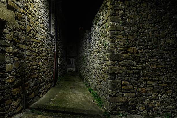 Dark town at night, Italy, Borgosesia