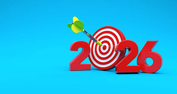 New Year 2026 with Dart board and arrows