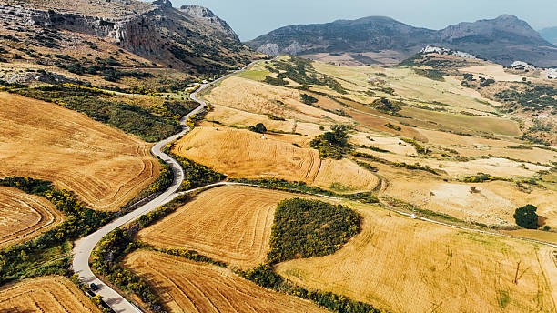 Andalucia countryside viewed from above, near El Torcal de Antequera
