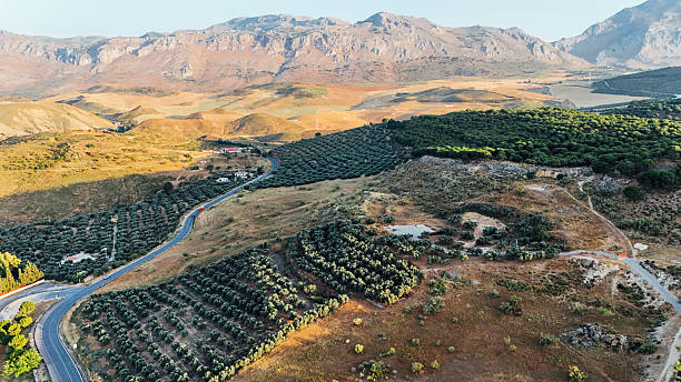Andalucia countryside viewed from above, near El Torcal de Antequera