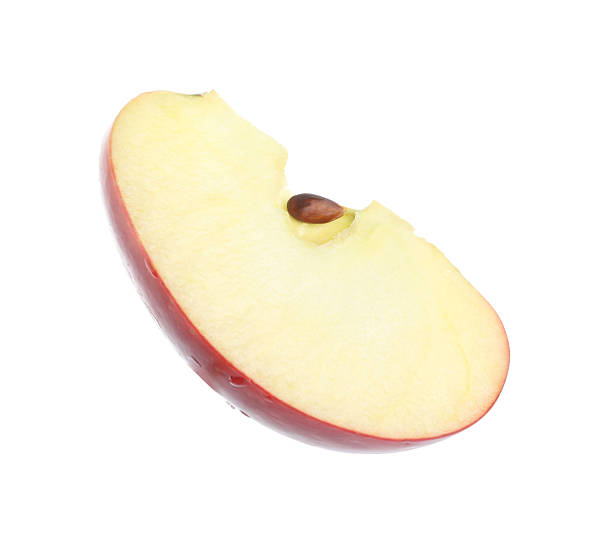 istock Slice of fresh ripe apple isolated on white 2220763066