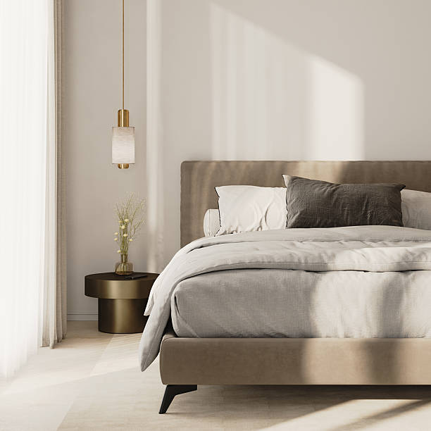 istock Close up of a bedroom interior, 3d render 2220764280