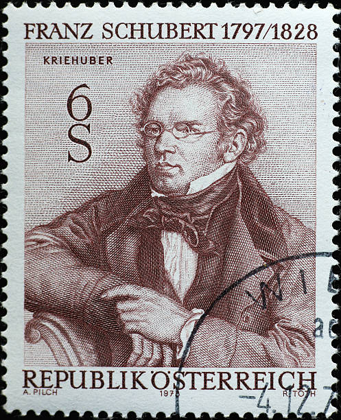istock Franz Schubert portrait on vintage austrian stamp 2220764373
