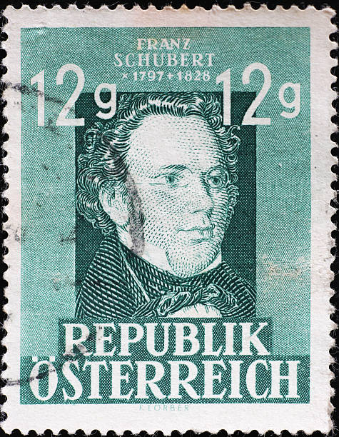 istock Franz Schubert on vintage austrian stamp 2220764376