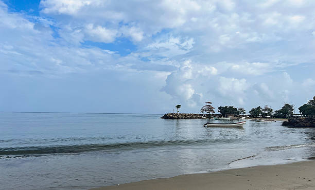 istock Bay view – Wide blue sky with white clouds over the sea 2220766825