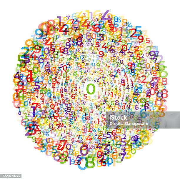 Digital Data Array Abstract Concentric Circles Of Digits Swirling ...