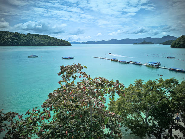Tropical sea bay aerial view, Malaysia