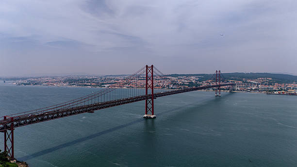istock Aerial view of the 25 de Abril Bridge 2220787452