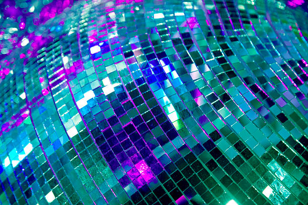 Disco ball green and purple