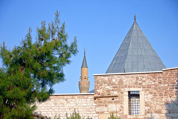 Konya Alâeddin Mosque. Konya Alâeddin Mosque was built in the 13th century during the Anatolian Seljuk period. City center of the Konya during sunset over medieval type buildings.