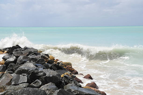 istock Majestic Ocean Waves Crashing on Rocky Shore 2220794241