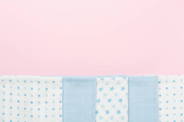 istock Cotton fabric on color background, top view 2220801725