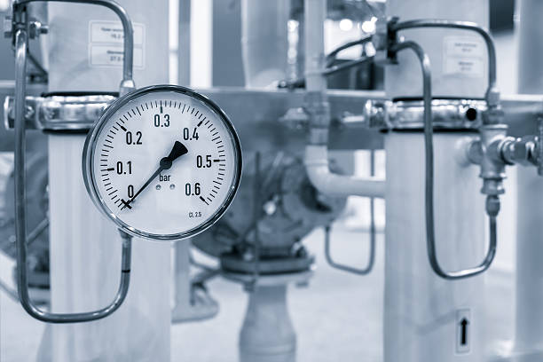 istock Pressure meters on natural gas pipeline. 2220802203
