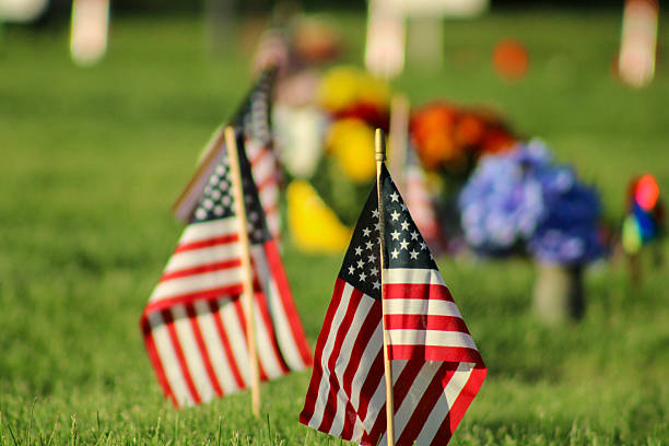 istock American flag in a cemetery 2220809724