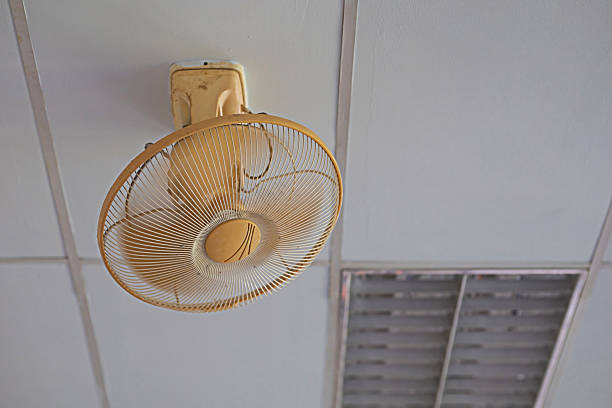 istock The old ceiling fan has turned from white to yellow. 2220811221
