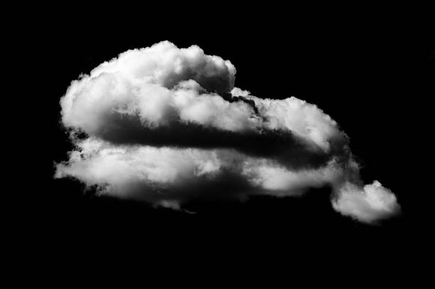istock Surreal white cloud isolated on black background 2220812389