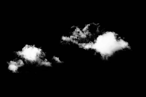istock Surreal white cloud isolated on black background 2220812393