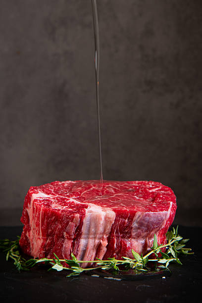 Filet Mignon with Olive Oil Drizzle on Slate