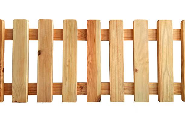 istock wooden fence isolated on white 2220819884