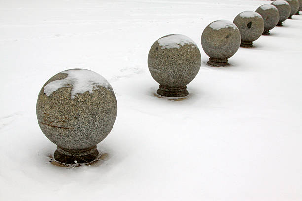 stone ball in the snow