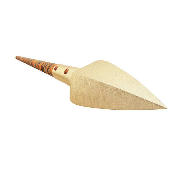 istock Golden Spear with Engraved Handle Isolated on White Background. File with Clipping Path 2220824707