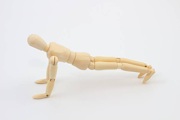 istock Drawing mannequin push-up, fitness expression. 2220827258