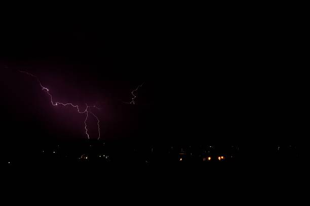 Lightning bolt striking the ground during a storm in Arizona.