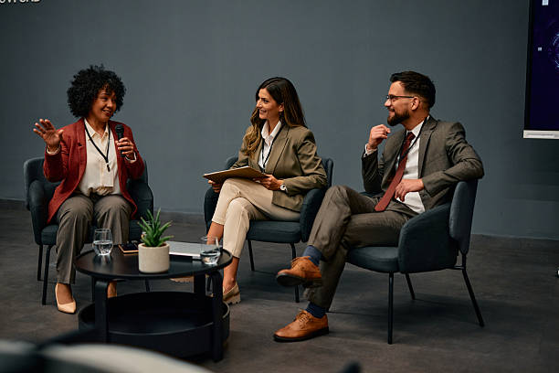 istock Business professionals having a discussion during a conference 2220841466