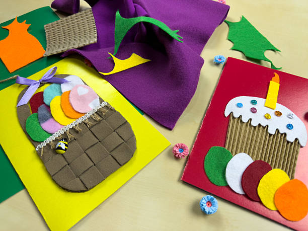 istock Easter cards featuring felt, yarn, and playful embellishments 2220851893