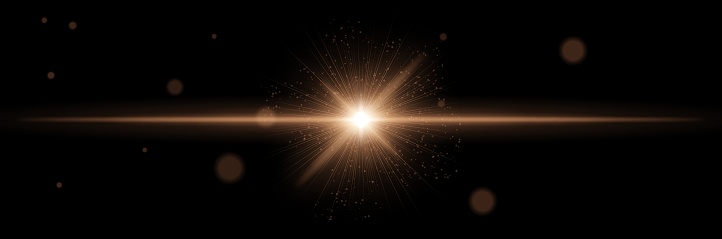 Siignal Rays Orange Radial Light Burst With Sparkling Center Beam And Glowing ...