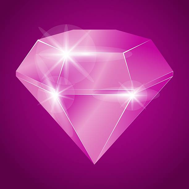 istock Shiny purple diamond. A faceted emerald-like gemstone with glowing reflections on a vibrant green background. Luxury, wealth, precious stone, jewelry, and gemstone illustration 2220861285