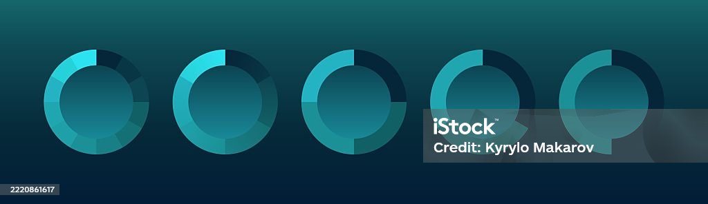 Performance Circular Graph Circular Progress Charts A Set Of Blue Segmented Donut Graphs ...