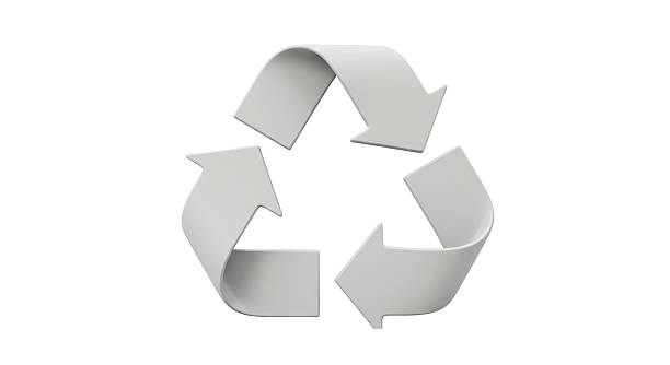 istock Isolated White Recycling Symbol, 3D Rendered 2220862287