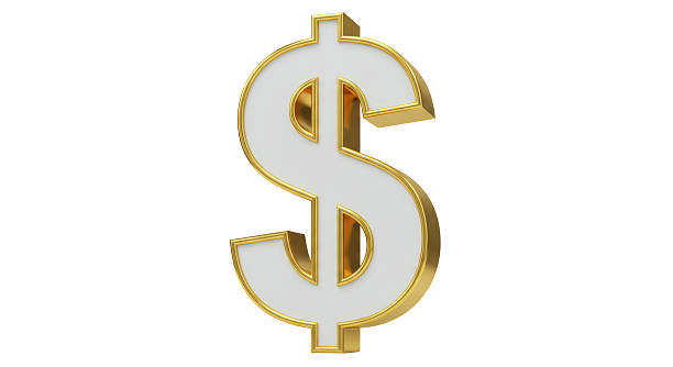 istock Isolated White and Golden Dollar Sign with 3D Effect 2220864496