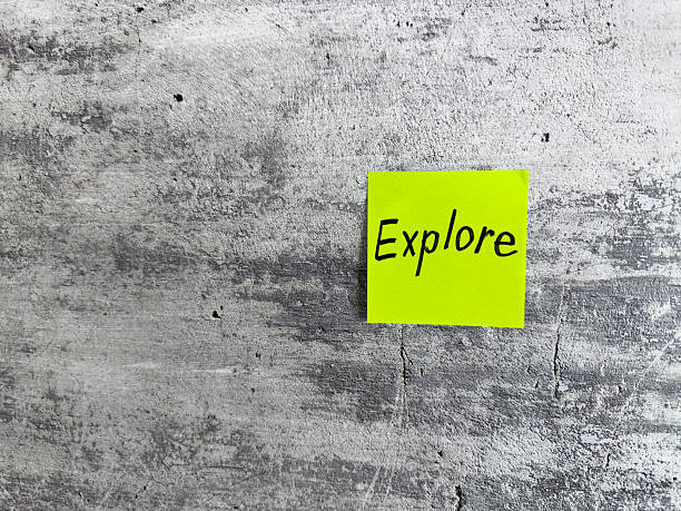 istock Vibrant green sticky note featuring the word Explore on a textured grey background, symbolizing curiosity, adventure, and the spirit of discovering new experiences 2220867880