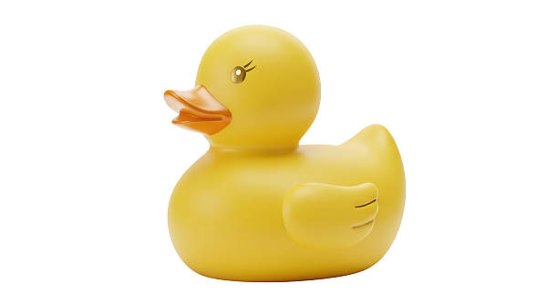 istock Isolated Yellow Rubber Duck Toy with Feminine Eyelashes 2220868026