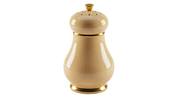 istock Isolated Ceramic Salt Shaker with Golden Accents for Kitchen Use 2220868274