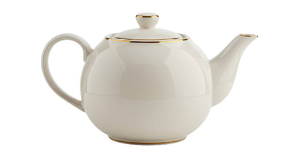 istock Isolated Elegant White Teapot with Gold Trim 2220868852