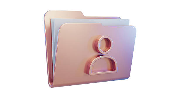 Isolated Rose Gold Folder with Person Icon