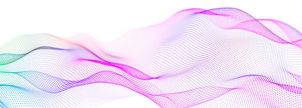 istock Colorful wave of streaming particles on a white background. Abstract background with dynamic elements of waves. 3d 2220876367