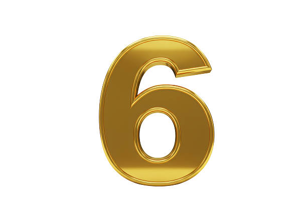 istock Isolated Golden Number Six 2220878106